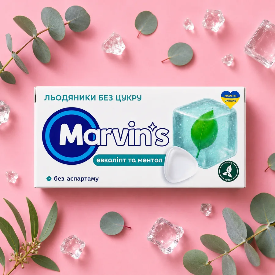 Marvin's льодяники без цукру, евкаліпт та ментол