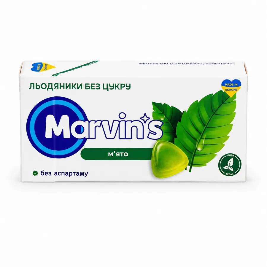 Marvin's льодяники без цукру, м'ята