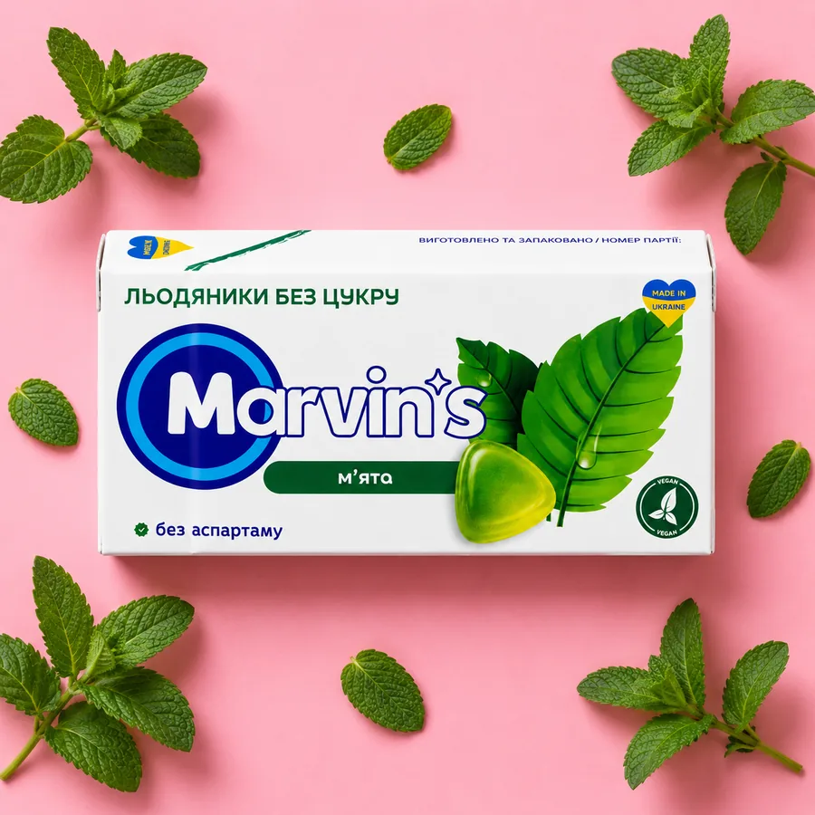 Marvin's льодяники без цукру, м'ята