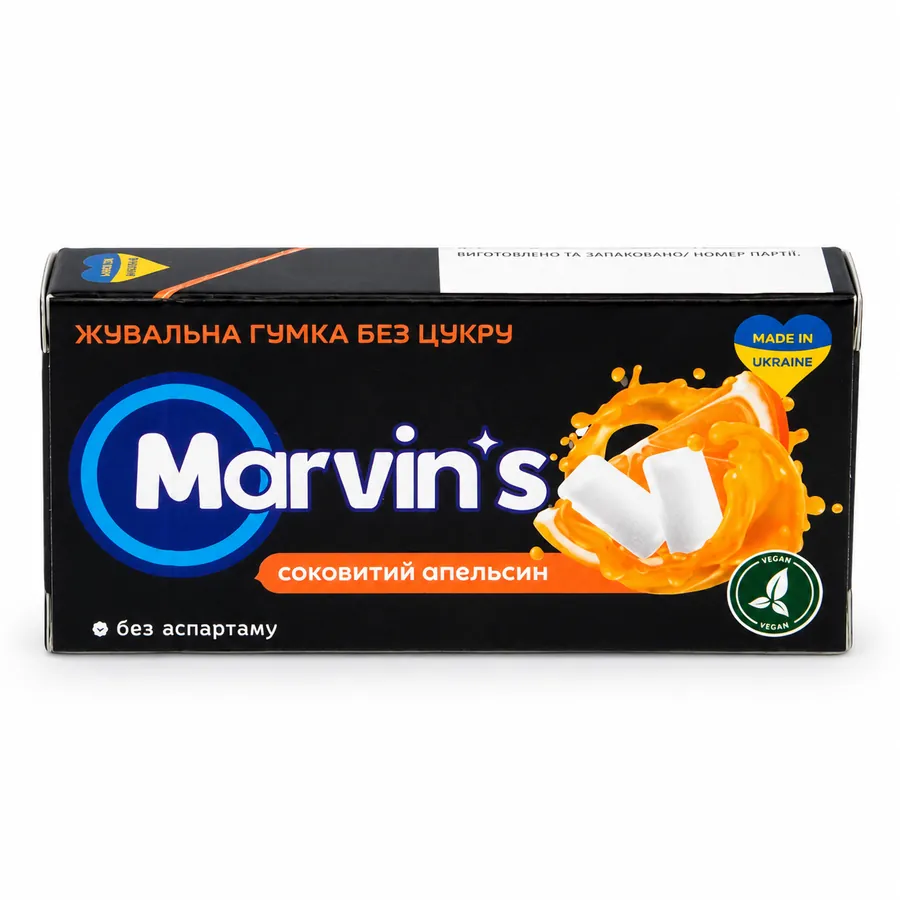 Marvin's жувальна гумка без цукру, соковитий апельсин